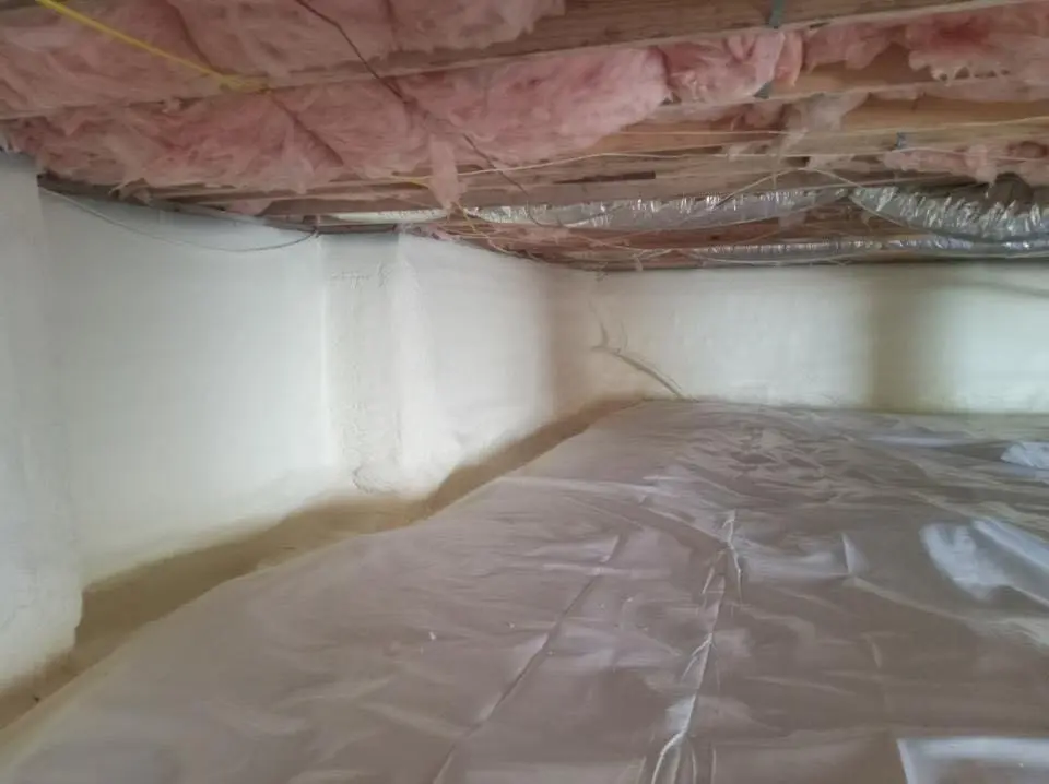 Crawl space encapsulation with closed-cell spray foam for Metal Roof Coating in Alton